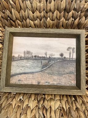 Gallery wall Framed Coastal Landscape Wall Art - Gray Wood Frame Petal Lane 5x7